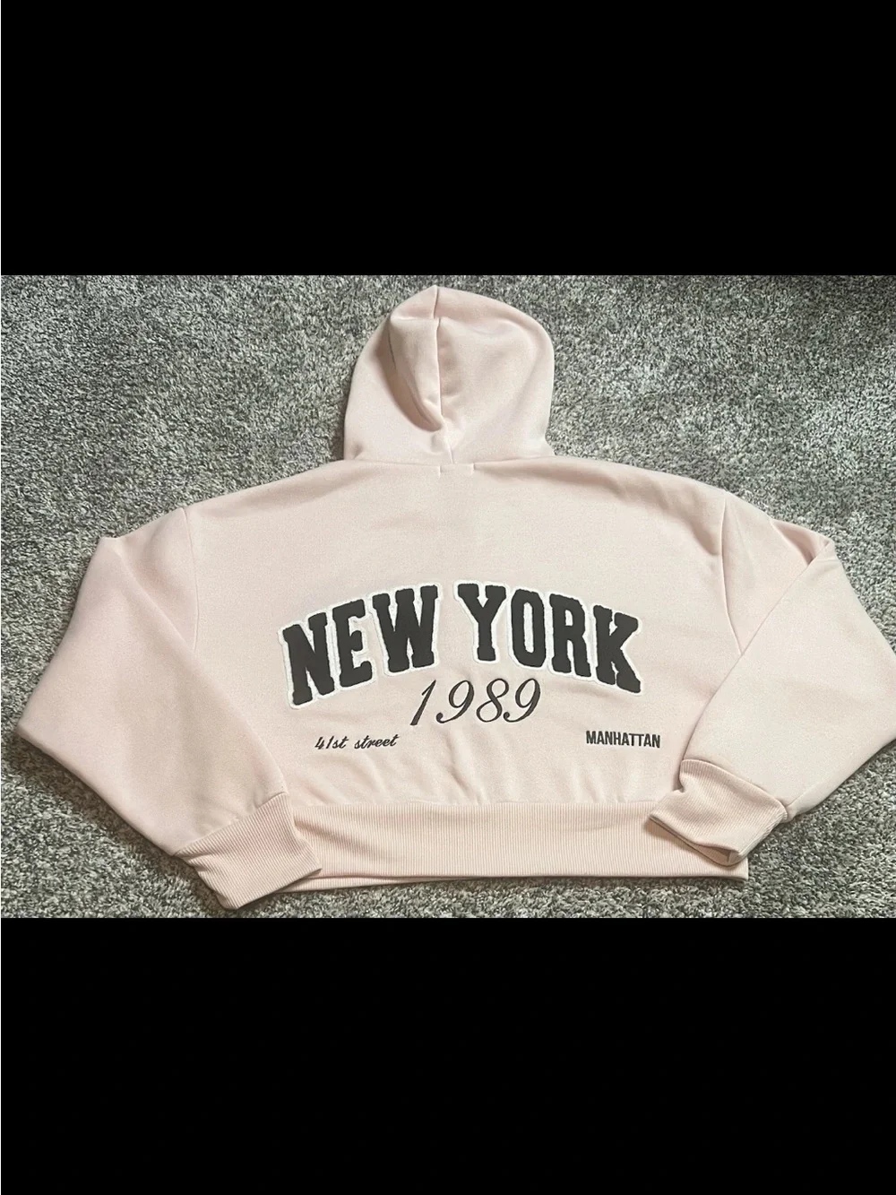 New York Pink Zip-Up Hoodie Sweater
